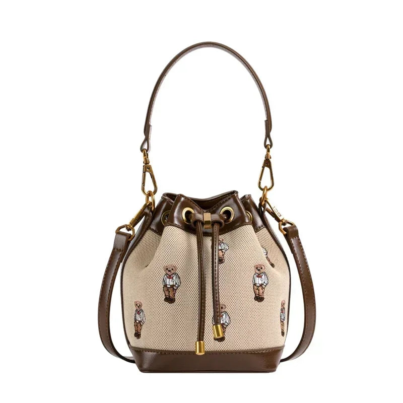 Spacious PU Leather Drawstring Bucket Bag | OWNLUXE