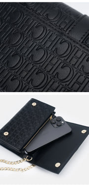 CH Chain Bag - 2025 Monogram Print Shoulder Bag with Lock