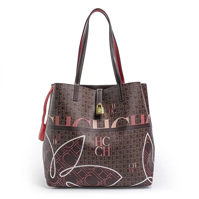 CH Women's Printed Handbag - Large Capacity Commuter Bag