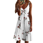 Load image into Gallery viewer, Floral Fit &amp; Flare Knee-Length Casual Dress – V-Neck, Sleeveless, Pullover Style
