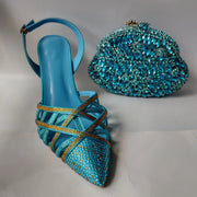 Crystal Sandals and Clutch Bag Set – Rhinestone Party Heels