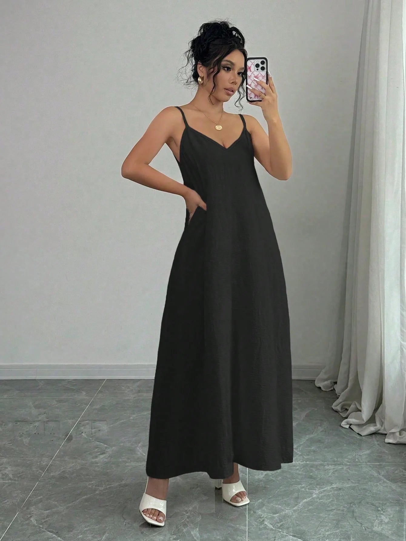 Women's Sleeveless V-Neck Dress | OWNLUXE