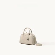 Split Leather Boston Bowling Bag - Compact Travel Crossbody Shoulder Bag | OWNLUXE