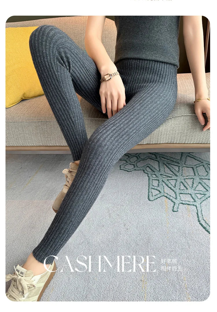 Cashmere Leggings – 100% Merino Wool High Waist