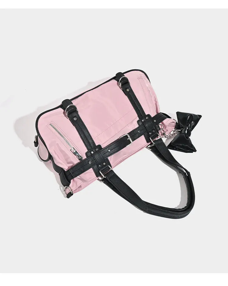 PU Canvas Travel Duffle Bag with Drawbar – Hard Case Rolling Luggage