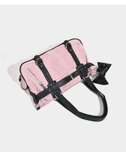 PU Canvas Travel Duffle Bag with Drawbar – Hard Case Rolling Luggage