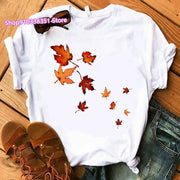 Fashion Canada Maple Leaf Flag Print Women T-Shirt O-Neck Short Sleeve | OWNLUXE