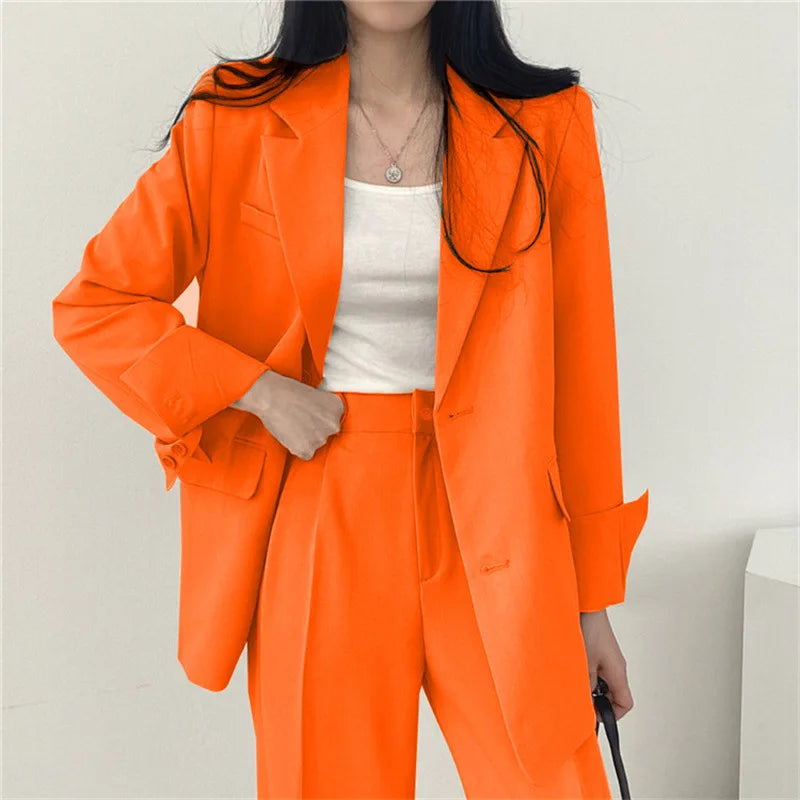 Tailored Office Pant Suit - Structured Business Set for Women
