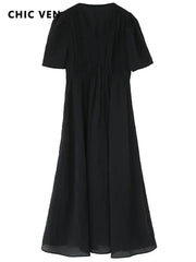 Women's V-Neck Vintage Dress | OWNLUXE