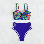 Push-Up High-Waist Tropical Bikini Set | OWNLUXE