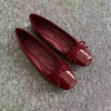 Women's Square Toe Leather Flats (Off-White) | OWNLUXE