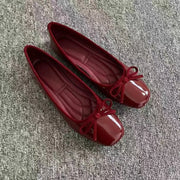 Women's Square Toe Leather Flats (Off-White) – Shop at OWNLUXE