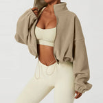 Load image into Gallery viewer, 🔥 Women&#39;s Oversized Fleece Zip-Up Crop Jacket – Cozy &amp; Stylish for Autumn/Winter ❄️
