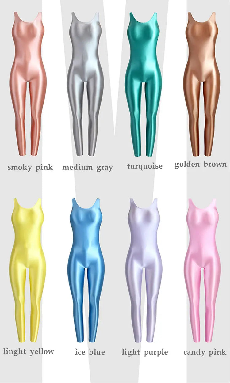 Faux Leather Shaping Jumpsuit - Sleeveless Body Sculpting One-Piece