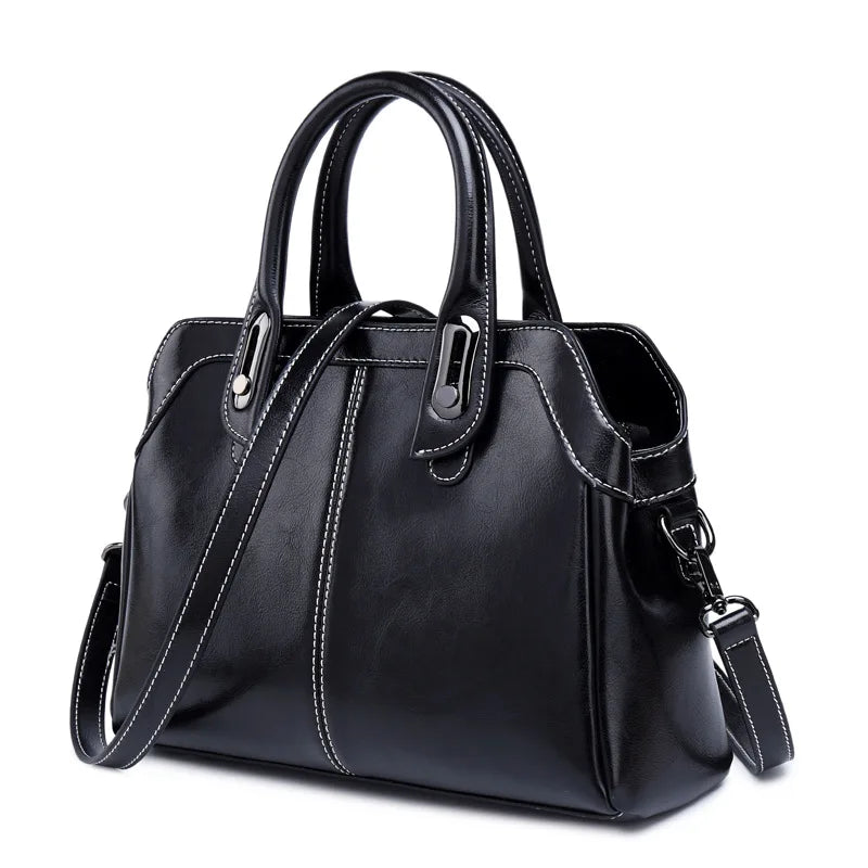 Classic Leather Shoulder & Handbag – Sac à bandoulière et à main en cuir classique