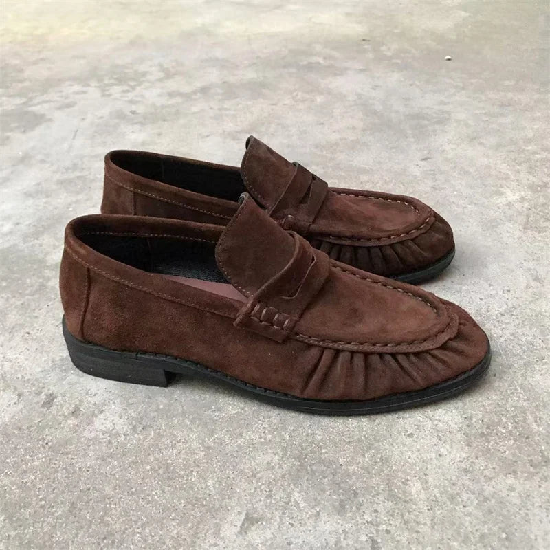 Women's Leather Retro Flats – Shop at OWNLUXE