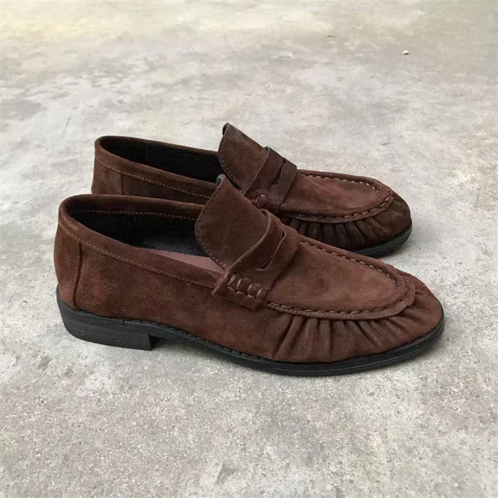 Women's Leather Retro Flats – Shop at OWNLUXE
