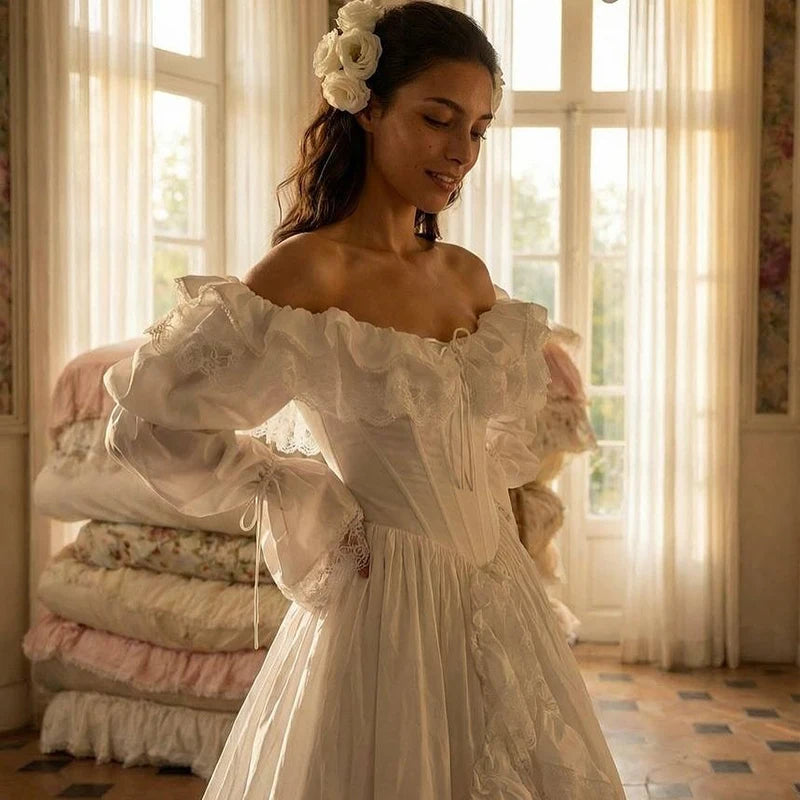 Vintage A-Line Lace Ruffle Dress | OWNLUXE