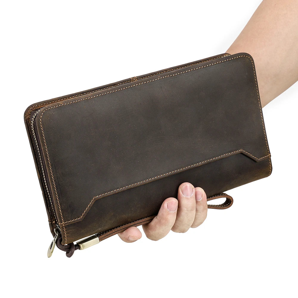 RFID Leather Family Passport Wallet - Premium Travel Organizer with AirTag Slot