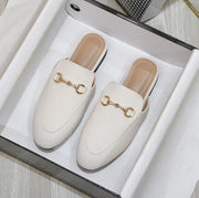Women’s Chain Detail Flat Mules – Closed Toe Slides