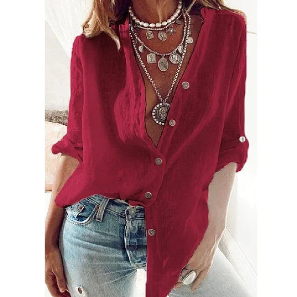 Classic Single-Breasted Shirt – Loose-Fit Broadcloth with High Stretch
