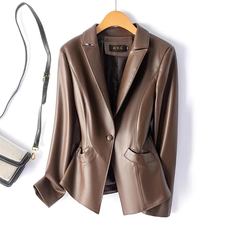 Women’s Casual Leather Jacket – All-Season Split Leather
