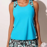 Women's Two Piece Bikini (Blue Flower) | OWNLUXE