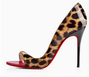 Leather Plus Size Heels (Red Background 12cm) | OWNLUXE