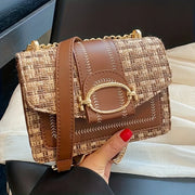 Chic Mini Plaid Tweed Crossbody Bag - Adjustable Strap Satchel | OWNLUXE