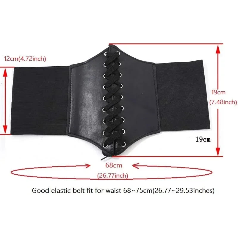 Women's High-Waist Leather Waist Trainer (Black Lace) | OWNLUXE
