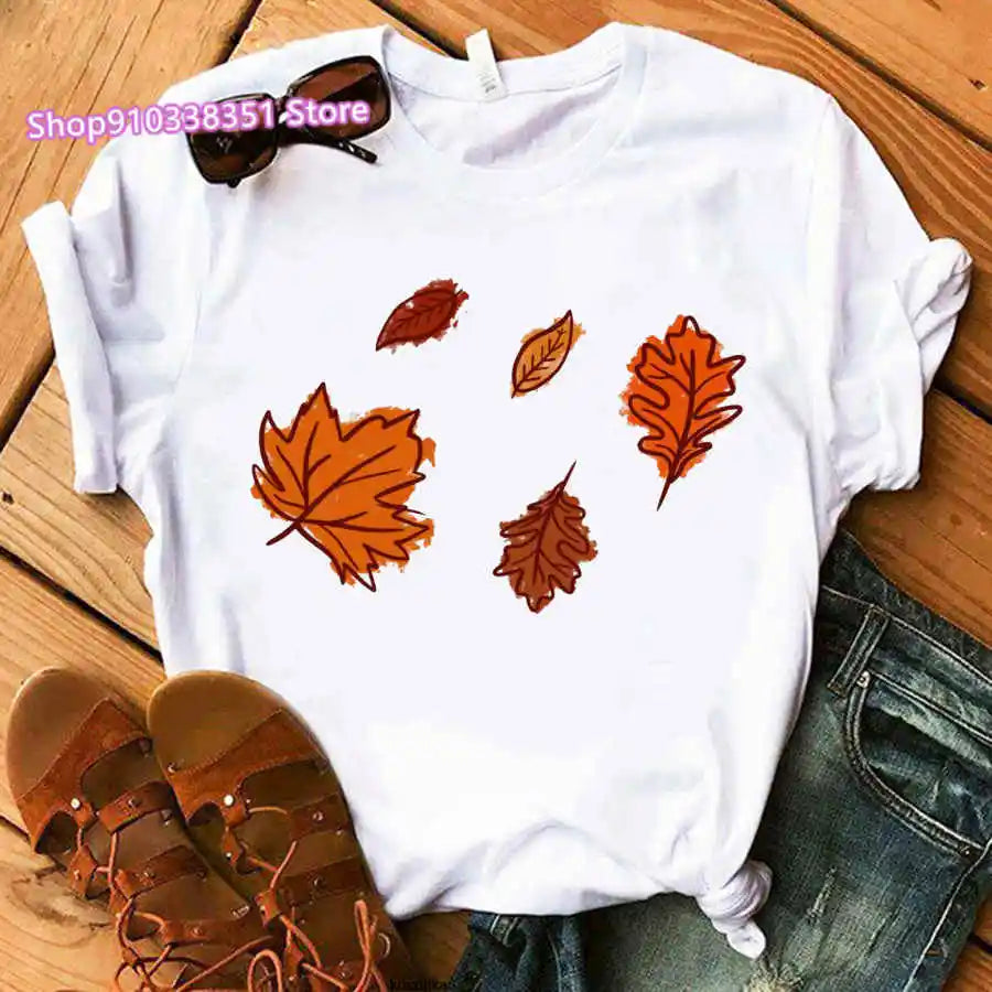 Fashion Canada Maple Leaf Flag Print Women T-Shirt O-Neck Short Sleeve | OWNLUXE