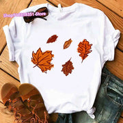 Fashion Canada Maple Leaf Flag Print Women T-Shirt O-Neck Short Sleeve | OWNLUXE