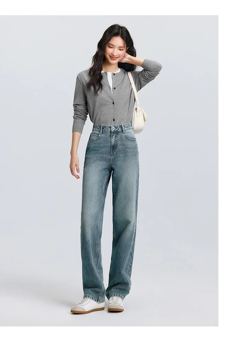 Semir 2025 Spring Straight Jeans - Simple Long Trousers
