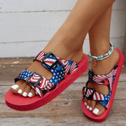 Women’s Buckle Slide Sandals – Lightweight Mixed Color Flats