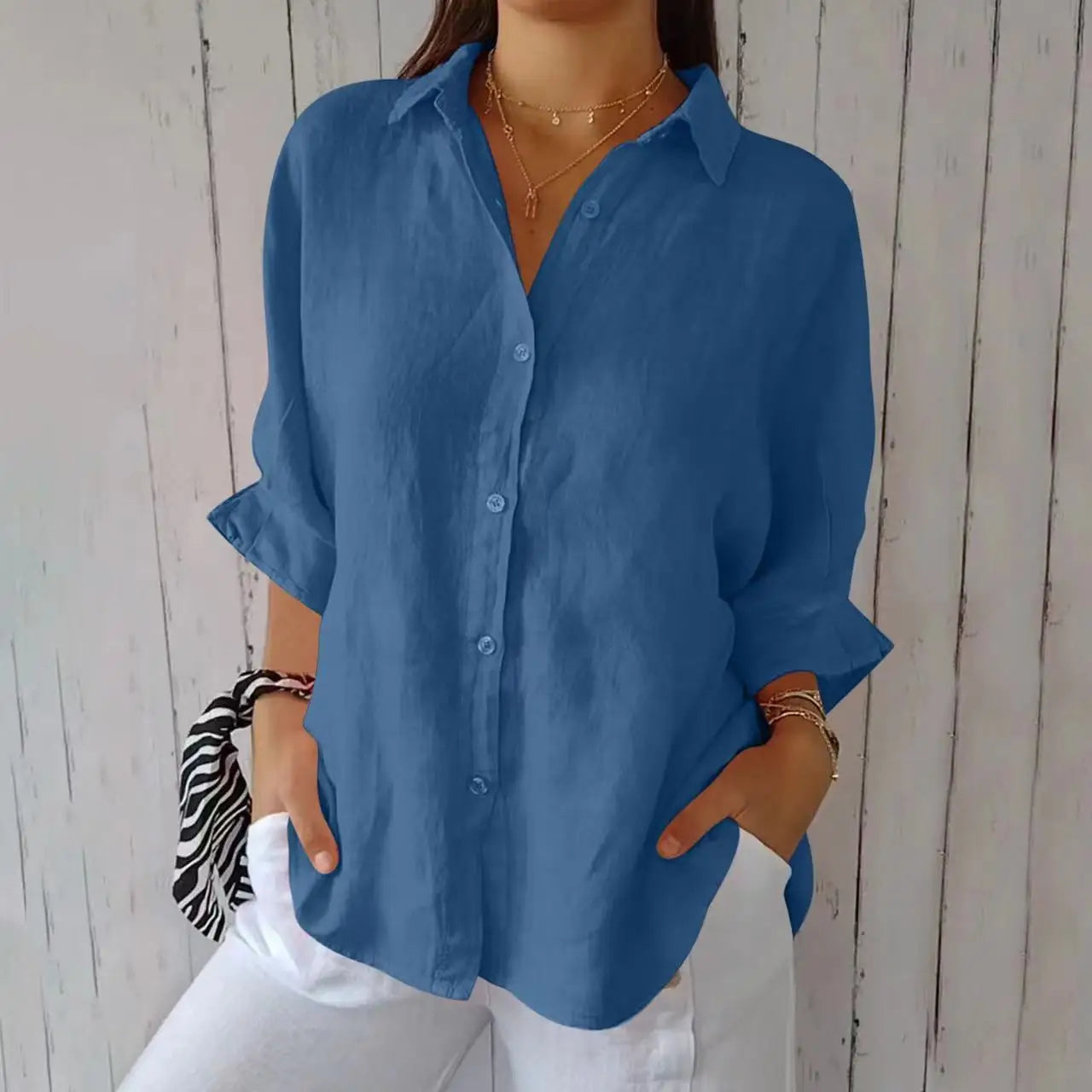 Cotton Linen Blouse | OWNLUXE