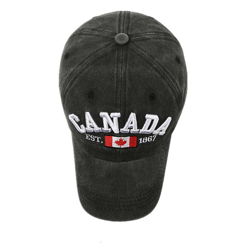 Vintage Canada Baseball Cap - Washed Cotton Adjustable Unisex Hat
