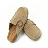 Women's Adjustable Leather Slippers (Coffee) | OWNLUXE