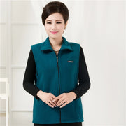 Extended-Size Vest Sleeveless Zip-Up Jacket | OWNLUXE