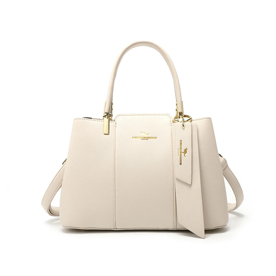 Soft Leather Shoulder Bag - Large Capacity Minimalist Tote for Women