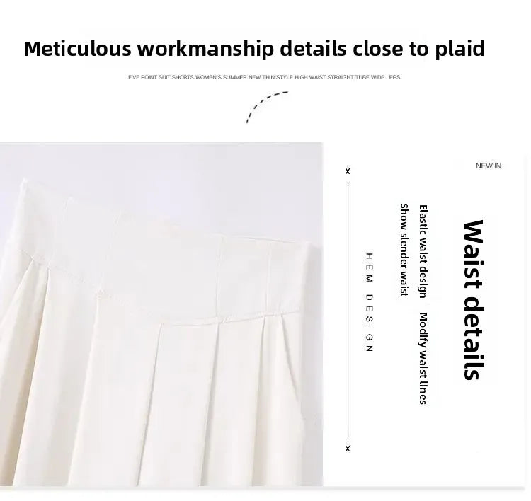 Women's High Waist Wide Leg Suit Pants - Straight Cut Floor Length Trousers