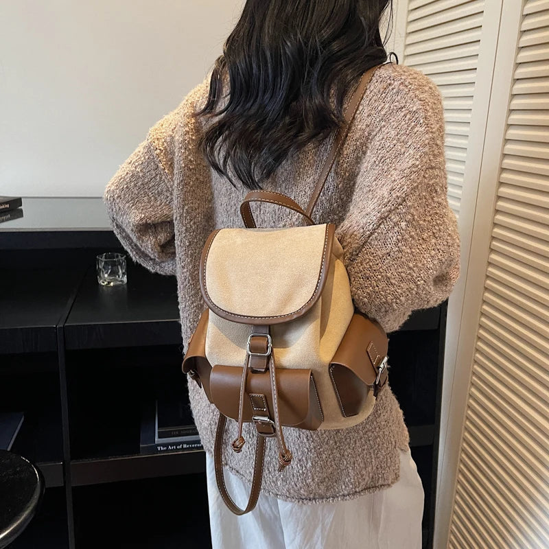 Compact Multi-Pocket PU Leather Backpack - Korean Fashion Mini Bag | OWNLUXE