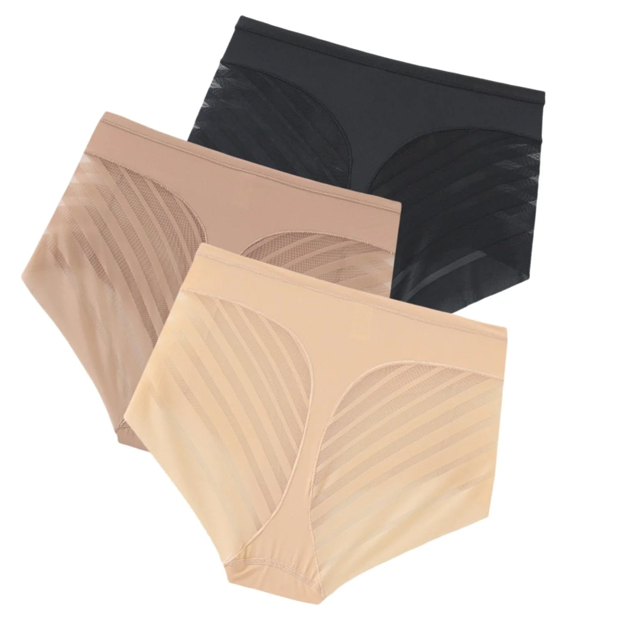 Mesh Striped Extended-Size Body Shaper | OWNLUXE