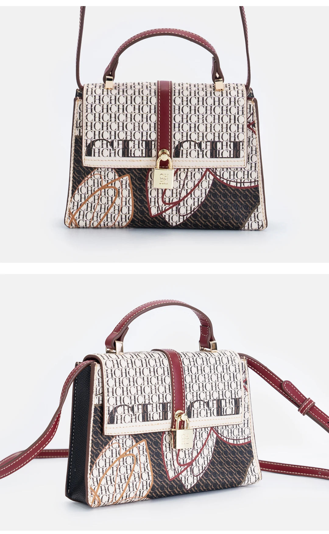 CH Exquisite Fashionable Handbag – Light Luxury Brand with Lock Design Crossbody