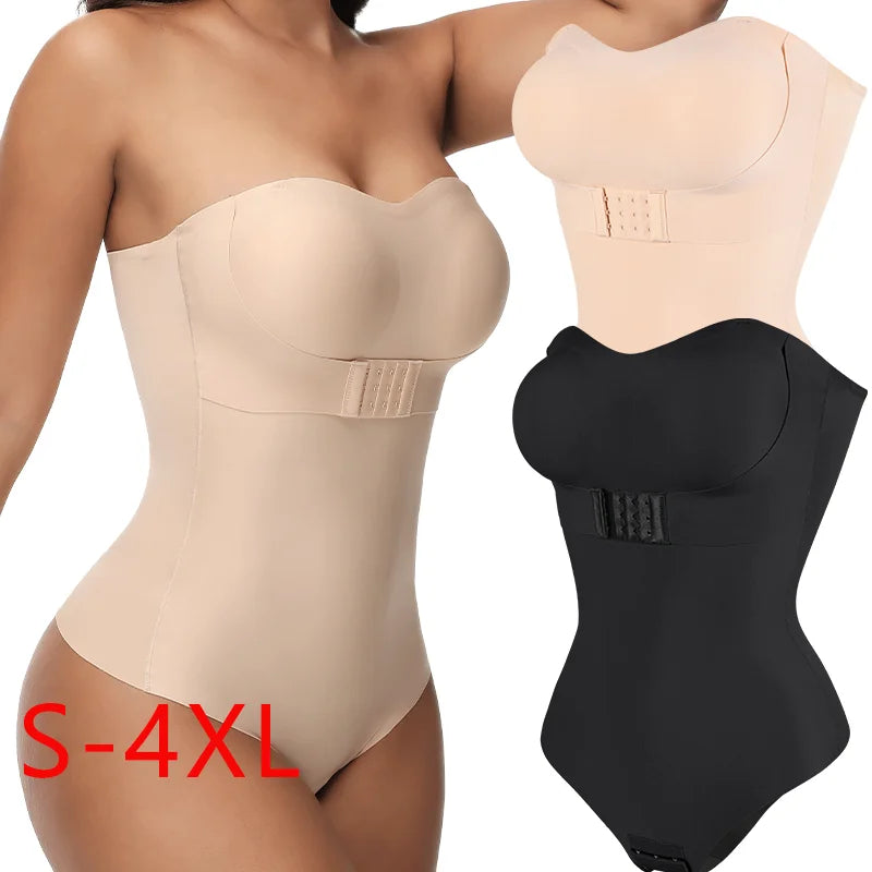Shaping Bodysuit with Bra Lifter & Removable Straps - Tummy Control Thong | OWNLUXE