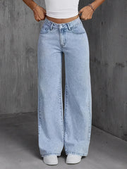 Women's Wide Leg Denim Pants Jeans | OWNLUXE