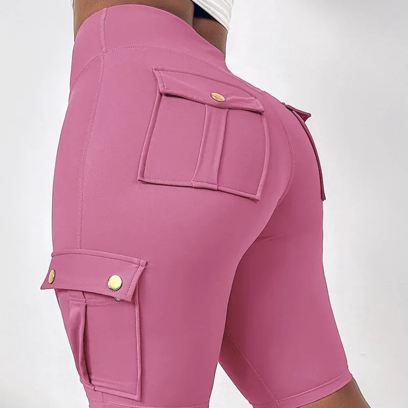 Y2K High-Waist Lace-Up Sports Shorts – Quick-Dry, Pocket Design | Short sport taille haute Y2K à lacets – Séchage rapide, avec poches