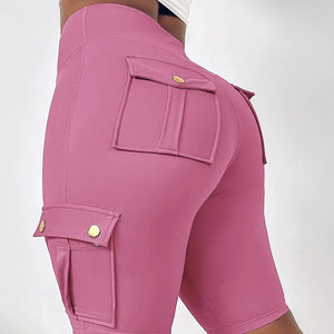 Y2K High-Waist Lace-Up Sports Shorts – Quick-Dry, Pocket Design | Short sport taille haute Y2K à lacets – Séchage rapide, avec poches