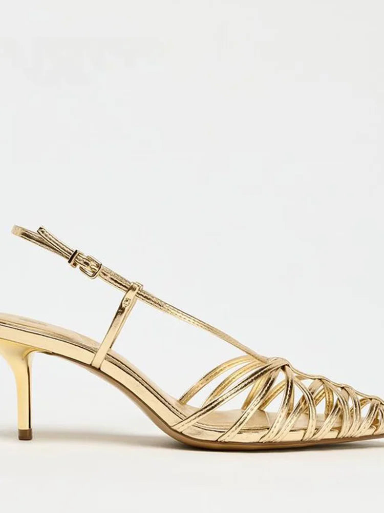 Women's Pointed-Toe Hollow-Out Sandals – Shop at OWNLUXE