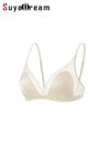 Women's Lace Suyadream Silk Bra (Pink) | OWNLUXE