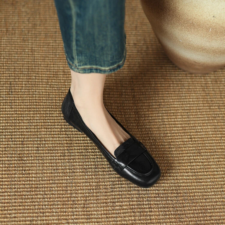 Women's Round Toe Leather Loafers (Off-White [Upgraded) – Shop at OWNLUXE